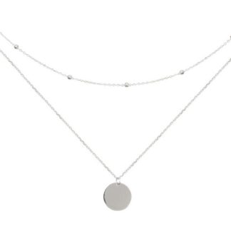 collier medaille argent