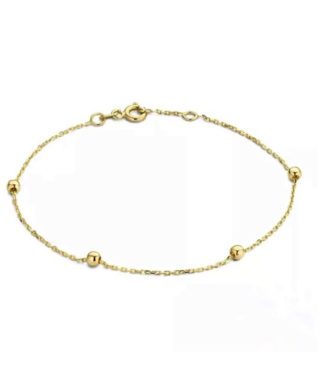 bracelet chaine perlee or