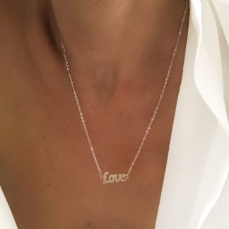 collier pendentif love acier