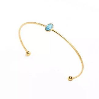 bracelet Jonc fin pierre turquoise