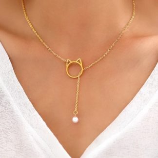 collier chat femme