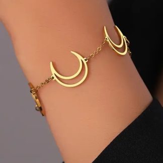 bracelet lune acier inoxydable
